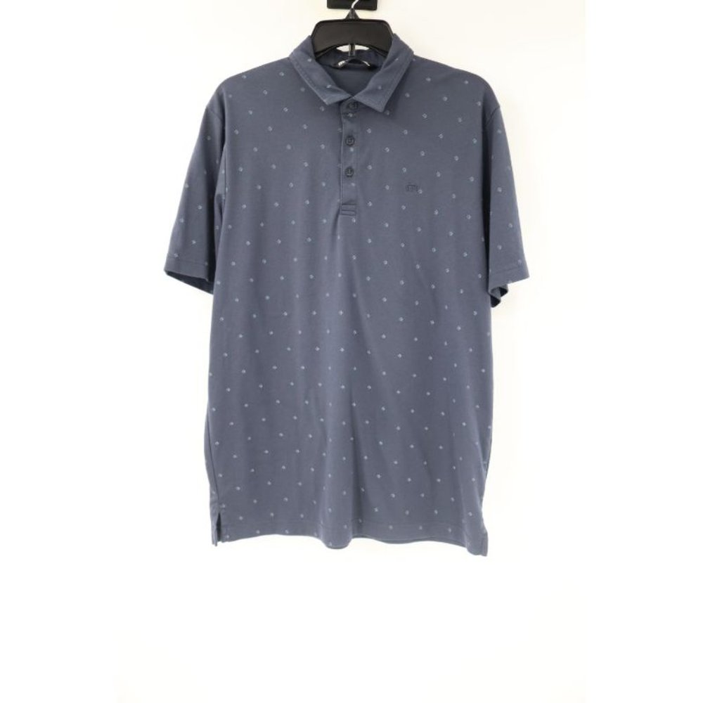 Travis Mathew men's size Large short sleeve golf polo shirt blue all over print